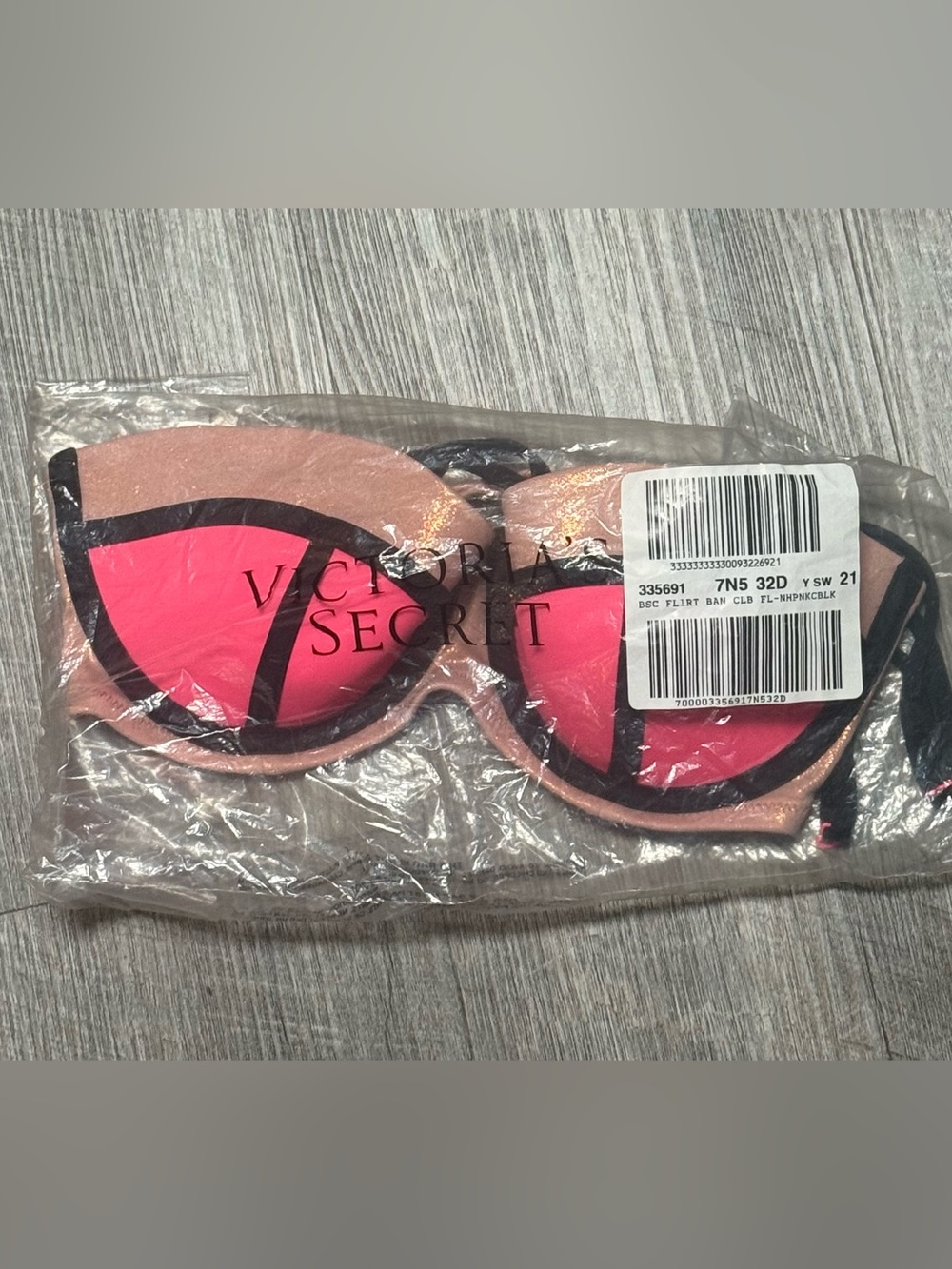 Victoria's Secret Pink and Black Swim Top B1